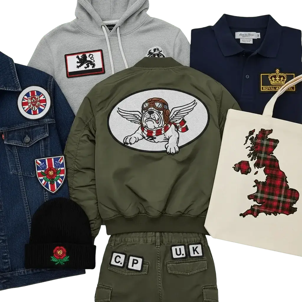 Patches applied to various garments