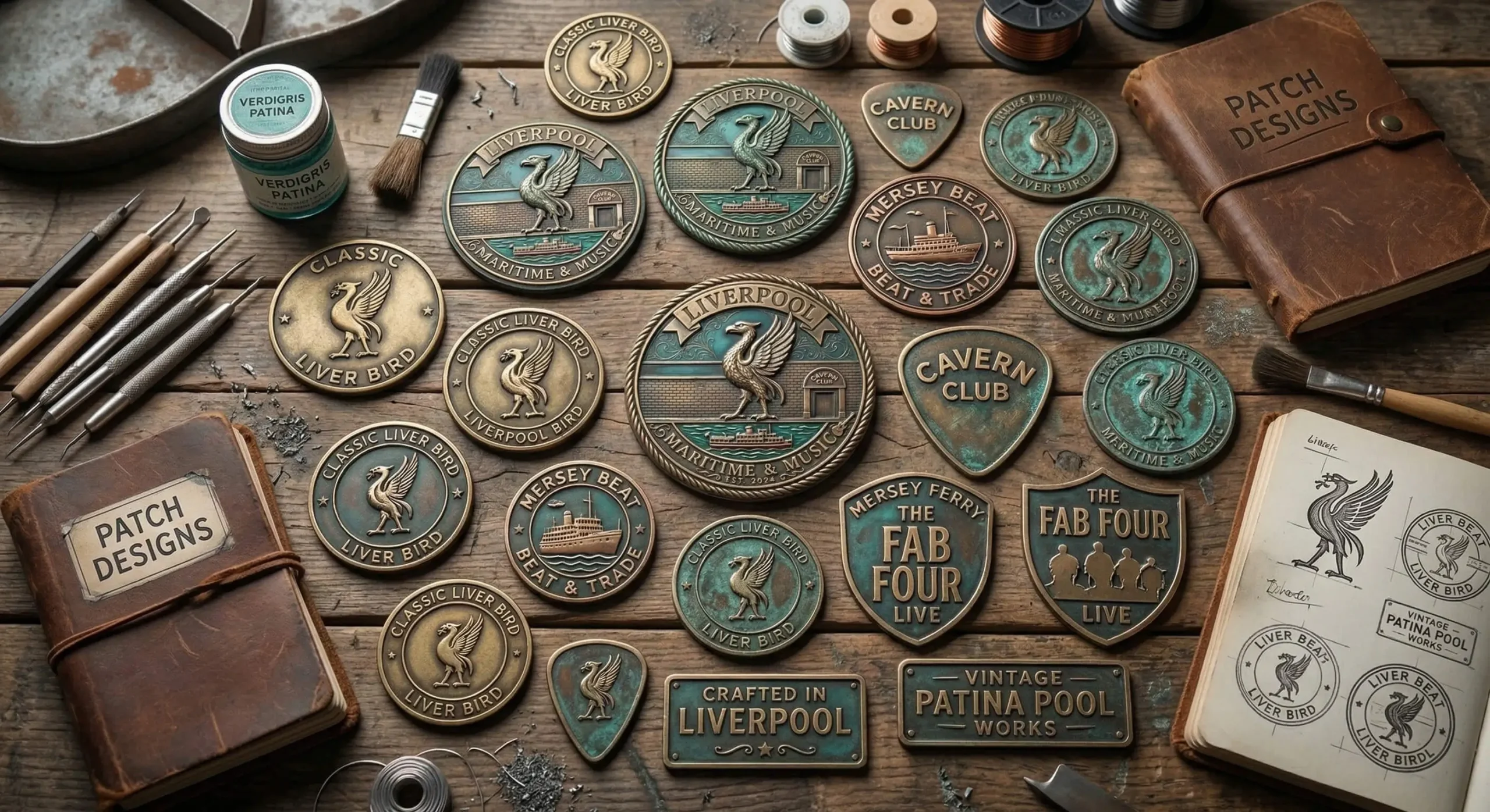 Detail of custom metal patches